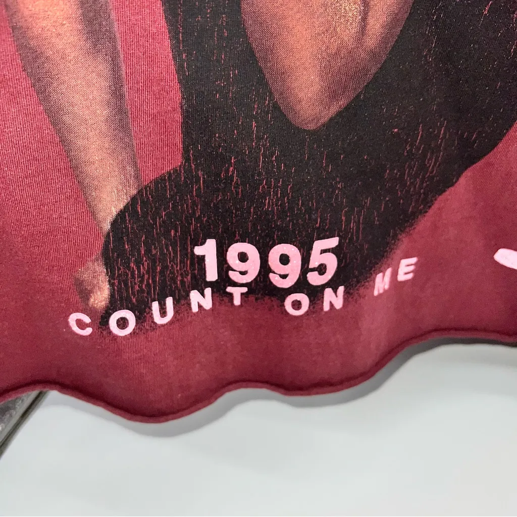 Whitney Houston Graphic Women's Top in Maroon w/Fine Chains at Armholes - Image 5