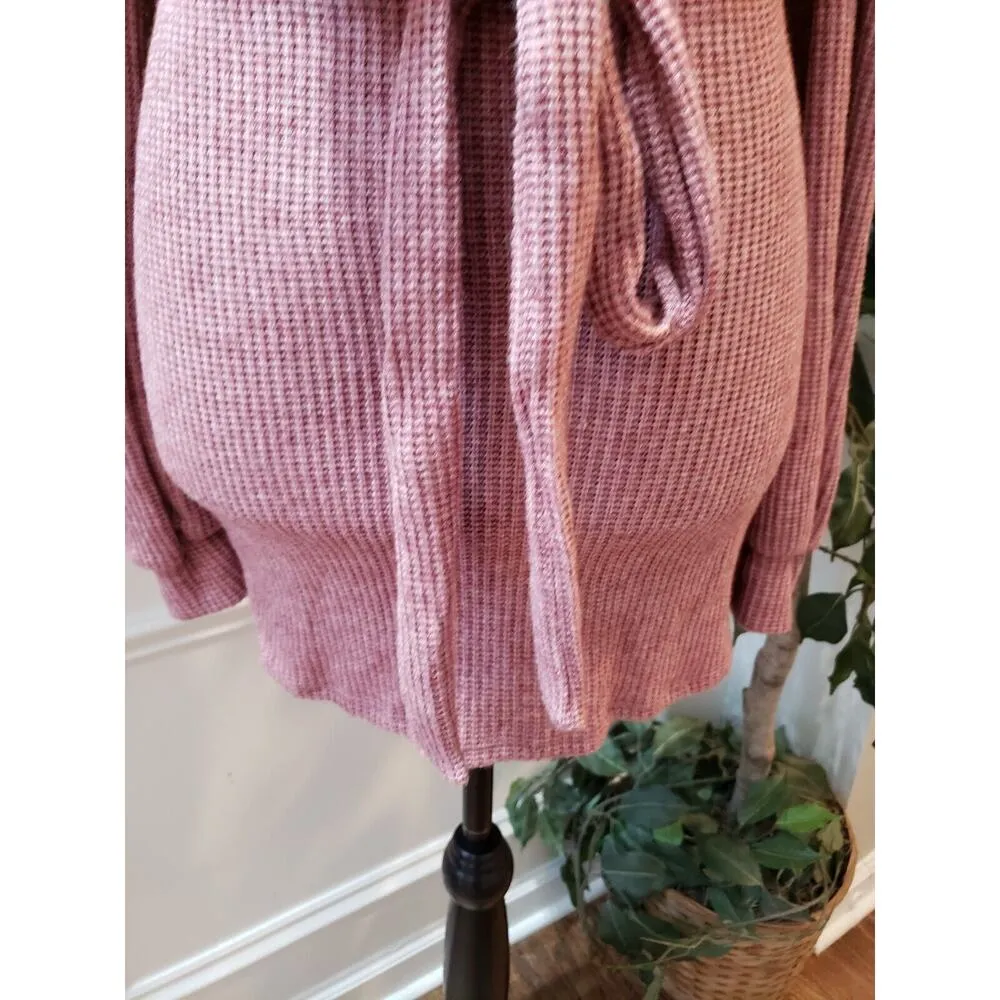 Made With Love Women's Pink Rayon Cold Shoulder Long Sleeve Knee Length Dress M Size M - Image 4