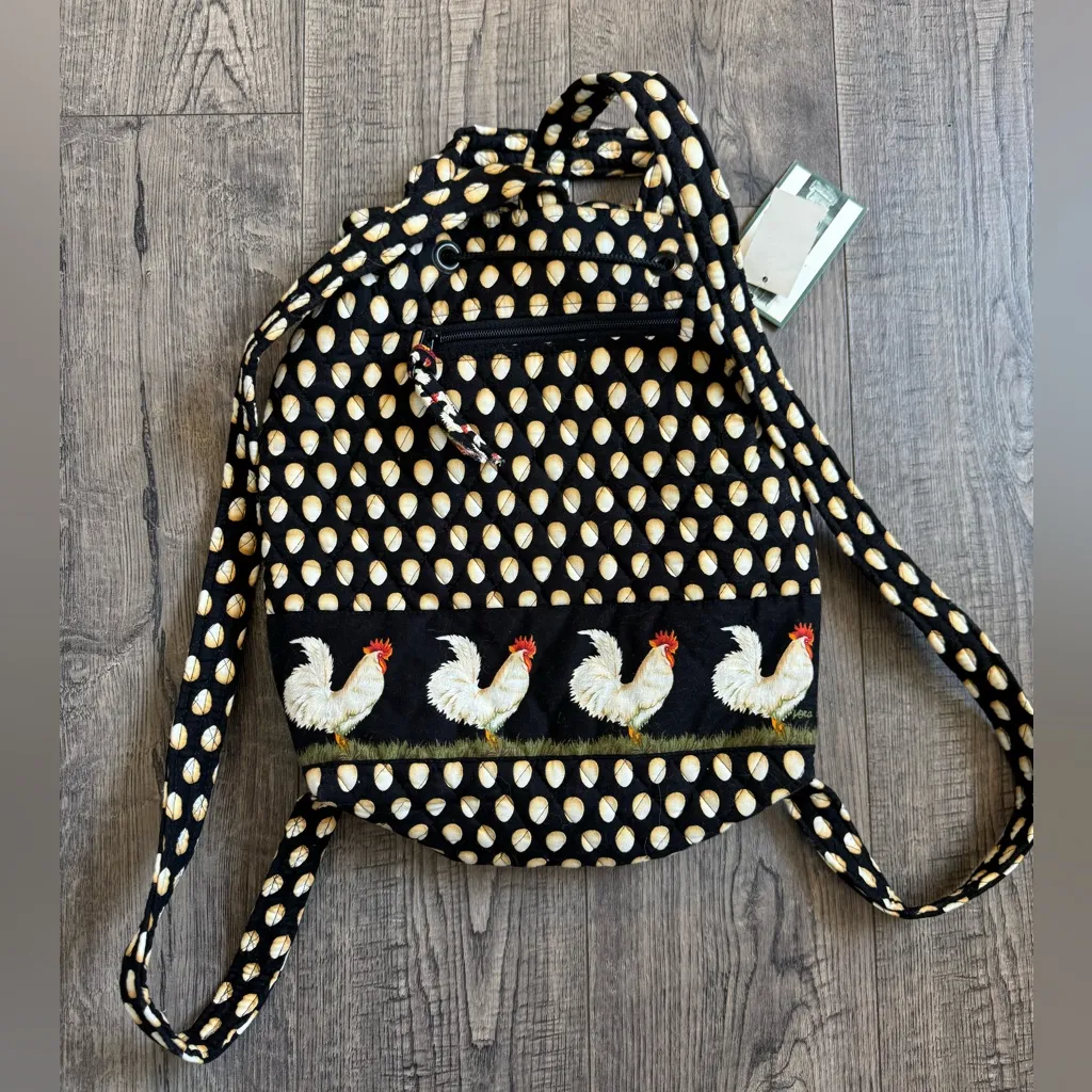 Vintage Vera Bradley Rare Retired Chanticleer Rooster Drawstring Backpack- NWT - Image 5