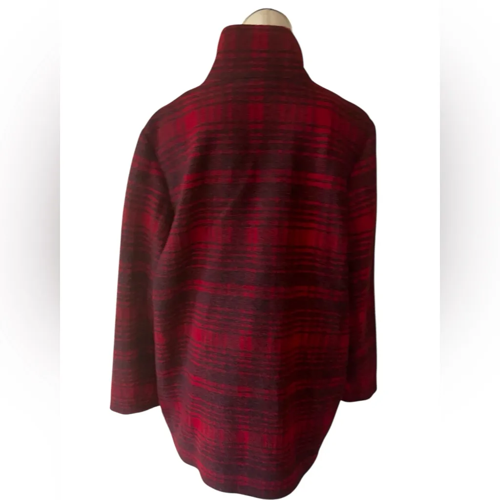 NWT Pendleton Red Plaid Wool Blend Zip Up Walker Jacket XL Stand Collar Wool - Image 5