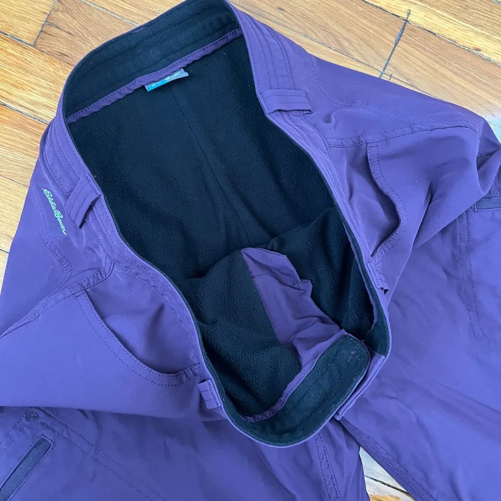 Eddie Bauer Women's Fleece Lined Purple Pants Size 14 - Image 8