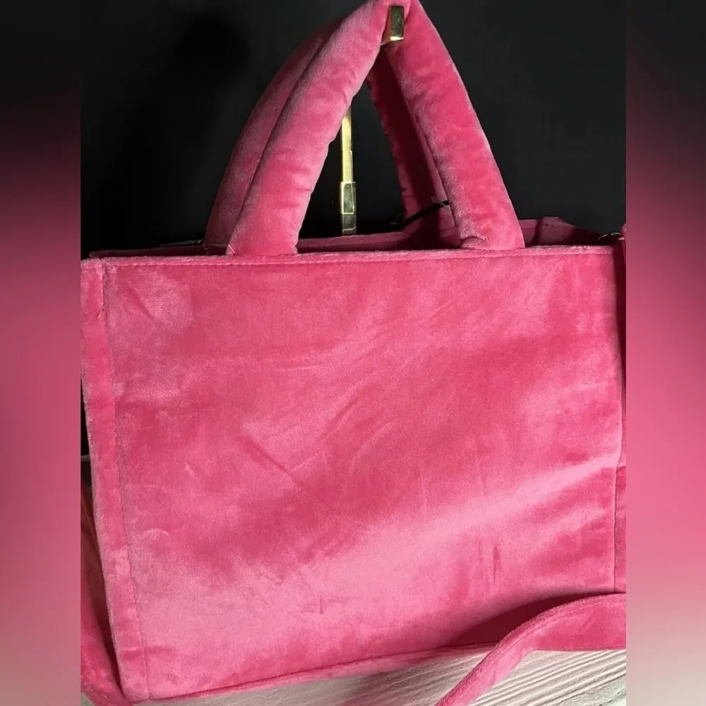 Juicy Couture Pink Velour Big Spender Tote Bag | Rhinestone Logo | NWT - Image 6