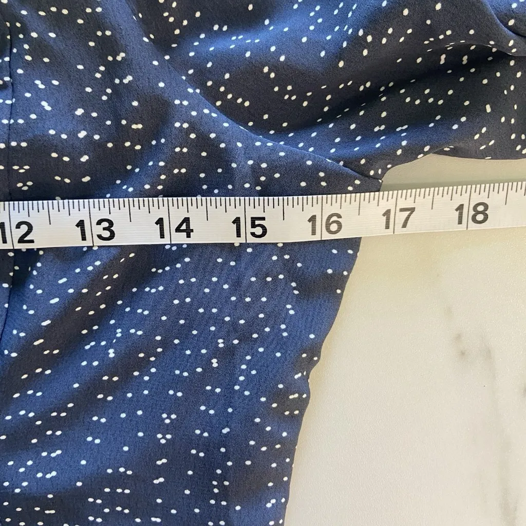 Lola & Grace Dot Print Dress Size S Blue Short Ruffle Long Sleeve Cottage Boho - Image 8