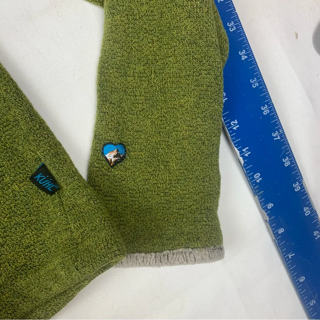 Kuhl size large 1/4 zip alpaca fleece Olive Green Women's Sweater - Image 6