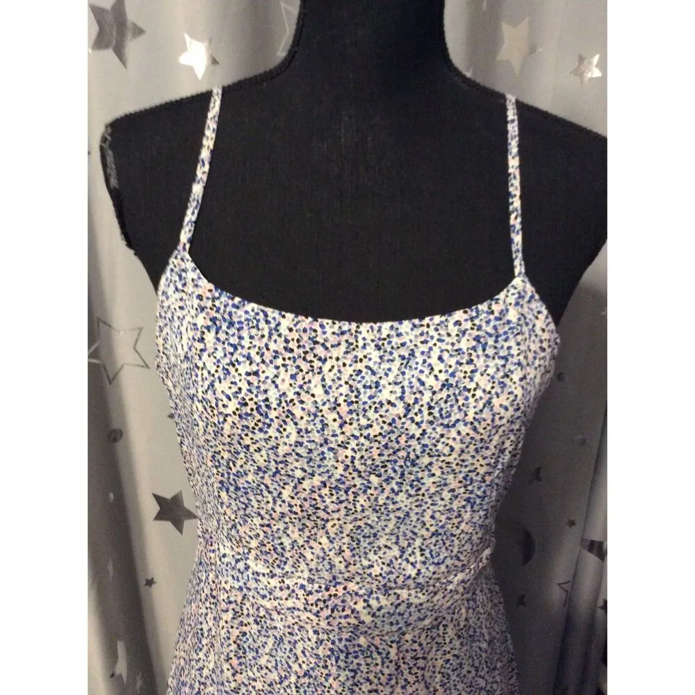 Chelsea 28 Floral Tiered Spaghetti Strap dress Size Medium Midi - Image 3