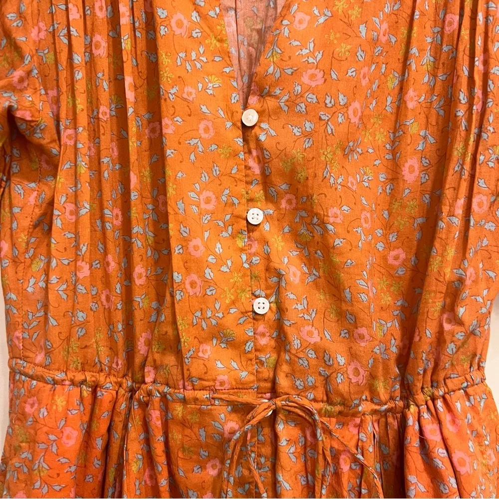 Trovata Birds of Paradis Orange Cotton Sun Dress - Image 9