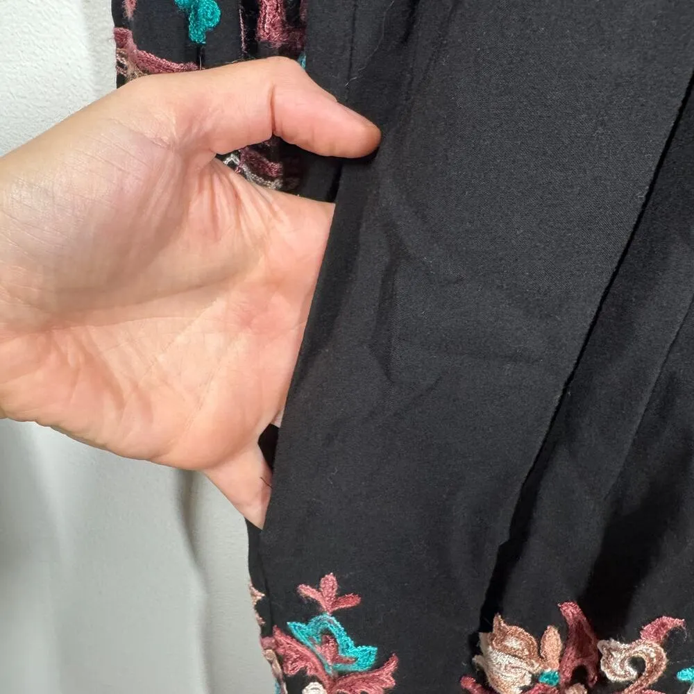 Anthropologie Floreat Avery Size M Embroidered Boho Dress As Seen On TV Black Size M - Image 7