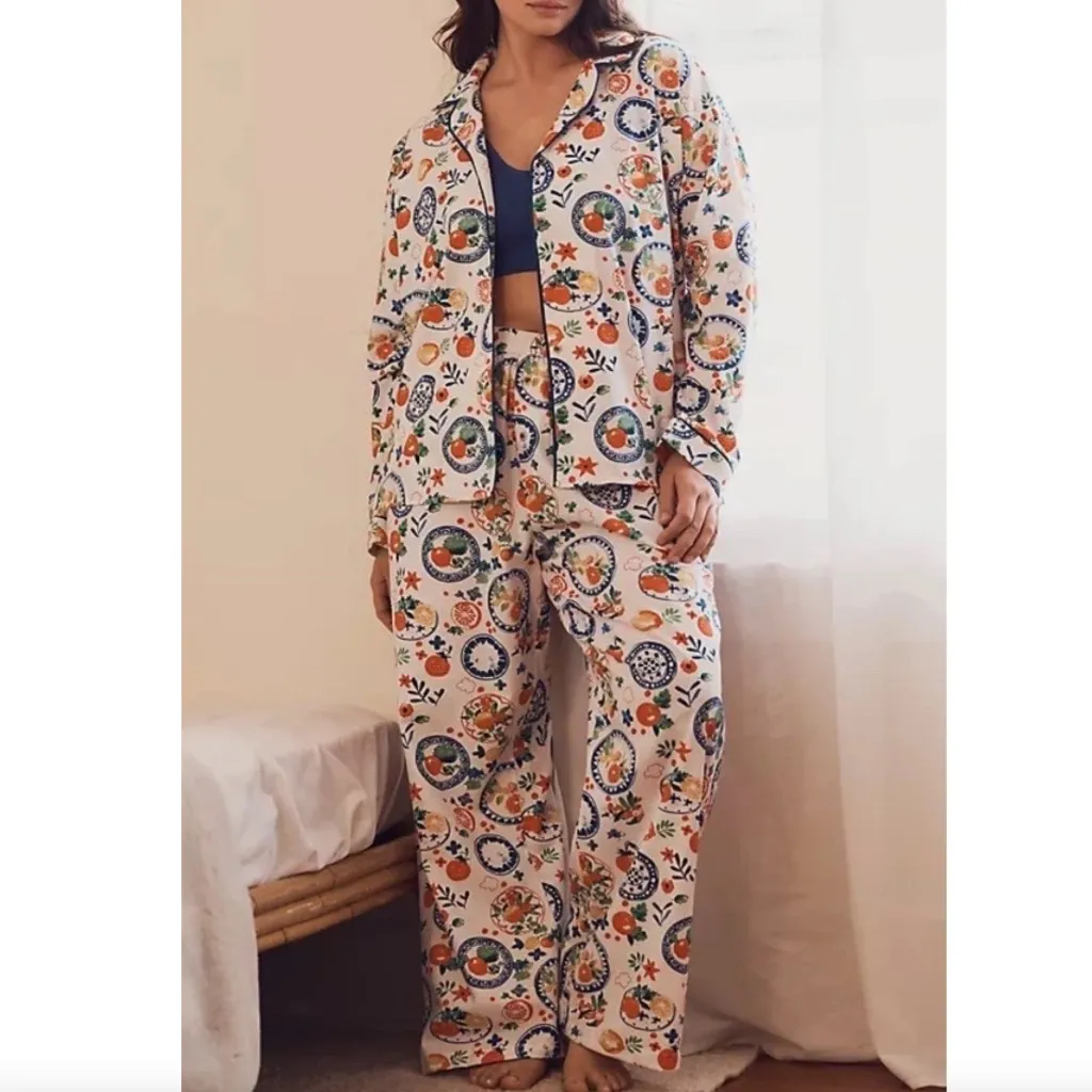 Anthropologie LyreBird Cloud Flannel Pajama Set - Image 2