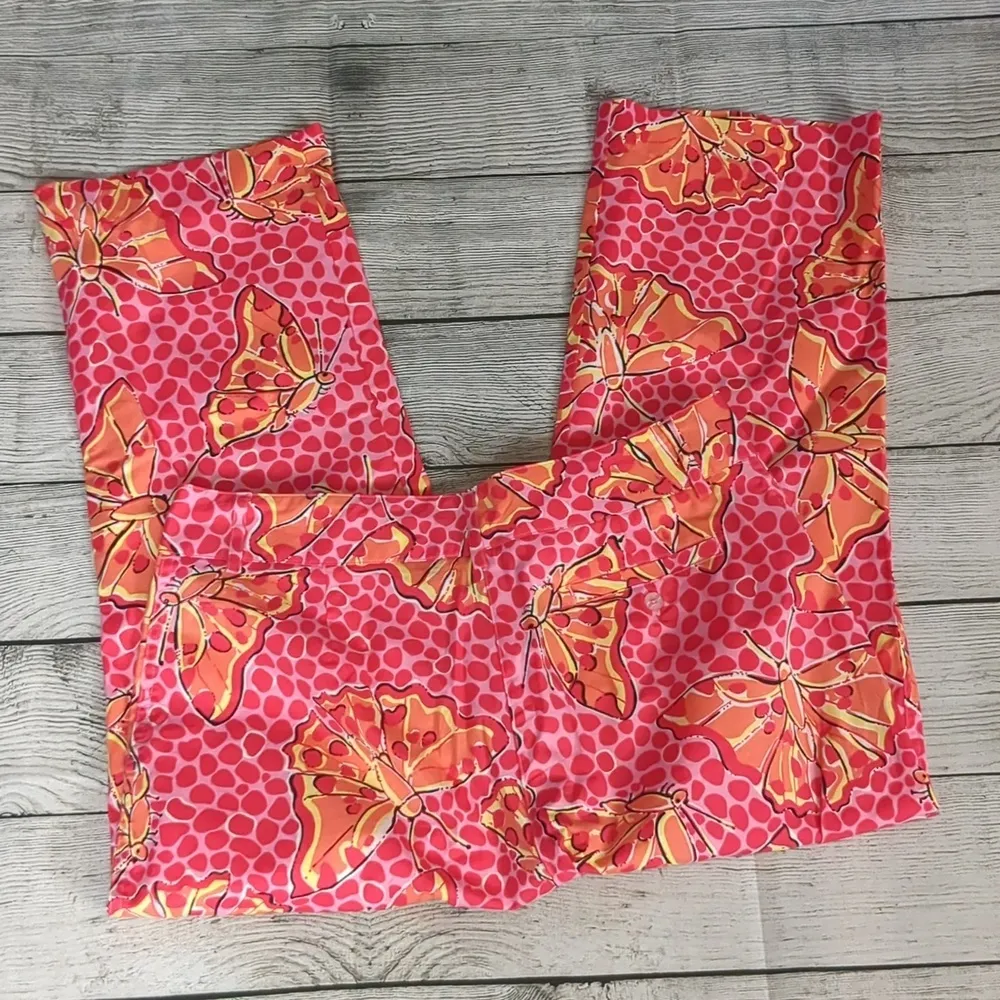 Lilly Pulitzer pink butterfly Capri pants size 8 - Image 5