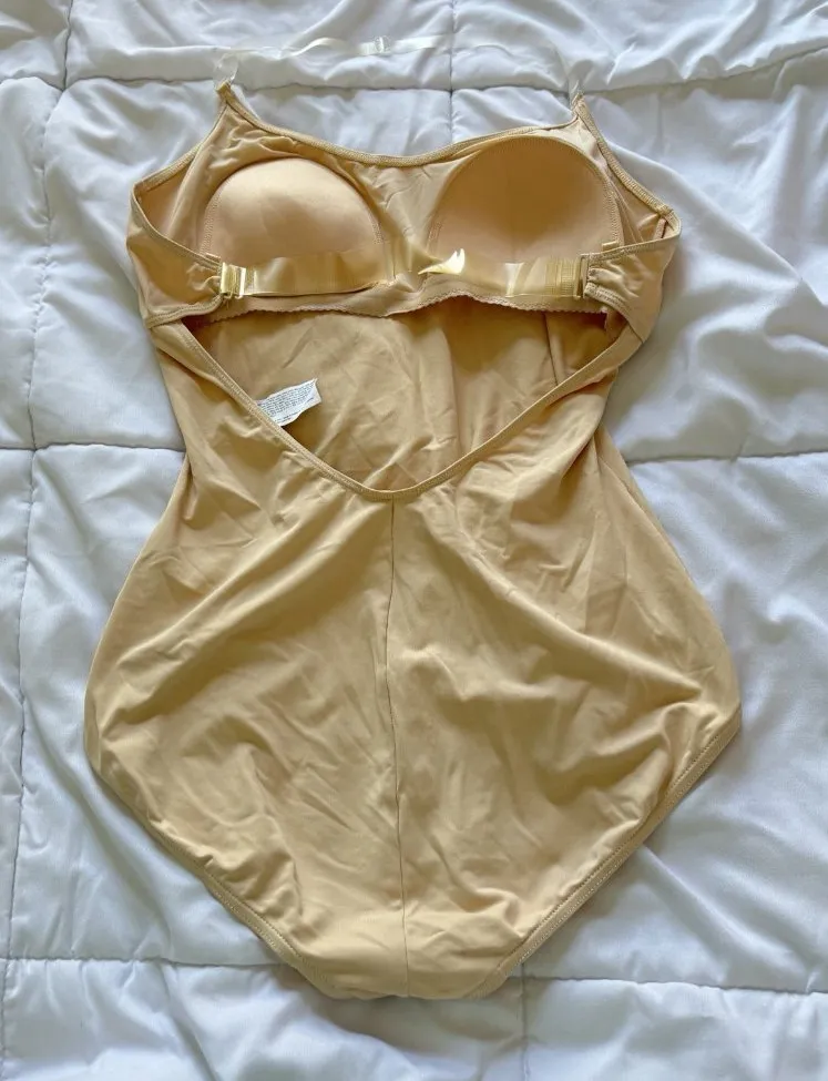 Capezio Beige One Piece Sleeveless Womens Size XL Leotard Dance Padded Tan - Image 1