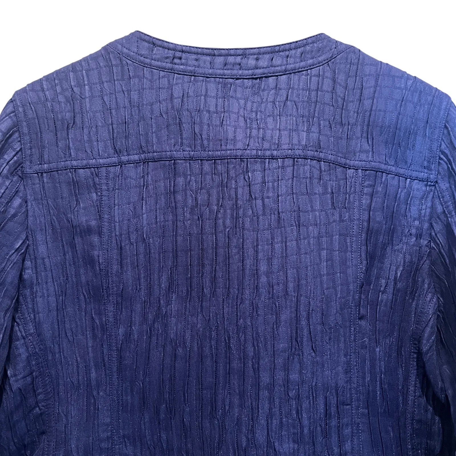 RUBY RD Women's Purple Jacket Sz 12 Linen Blend Textured Fabric Pockets Boho - Image 9