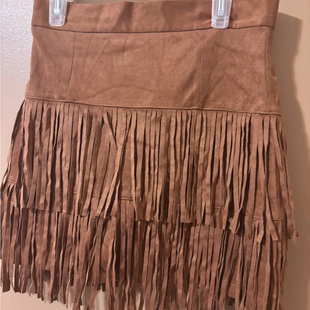 Altar'd State Brown Ruffled Mini Skirt Casual - Image 2