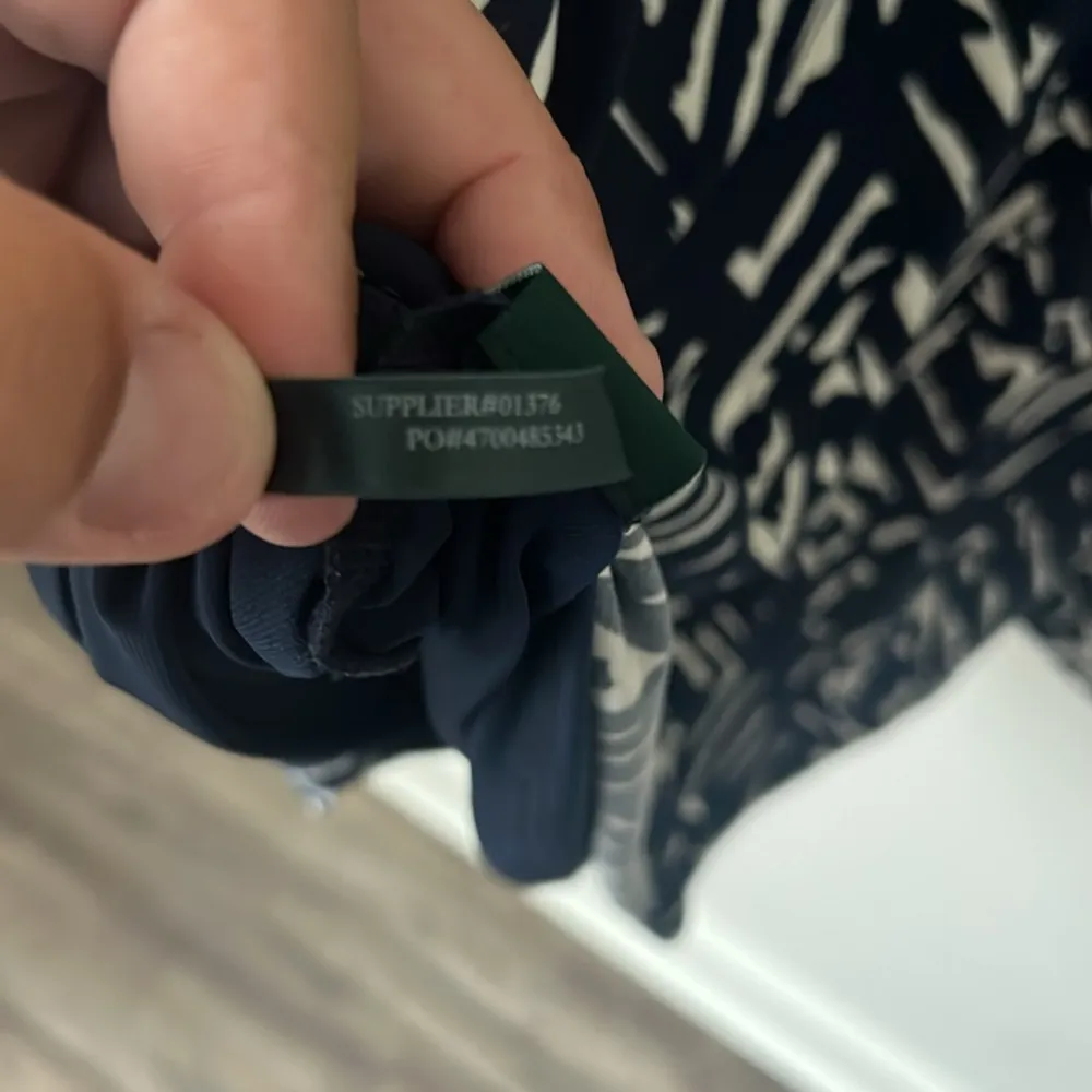 Lauren Ralph Lauren women’s shift navy & white long sleeve midi dress, size 2 # Blue - Image 9