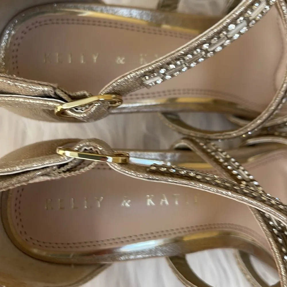 KELLY and KATIE REEKIE gold sparkly strappy heels - Image 8