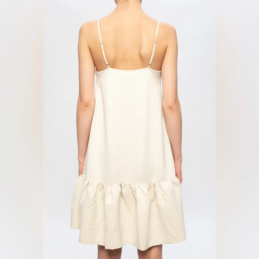 Samsoe Judith Short Dress Warm White Size Medium Sleeveless Lined Summer - Image 5