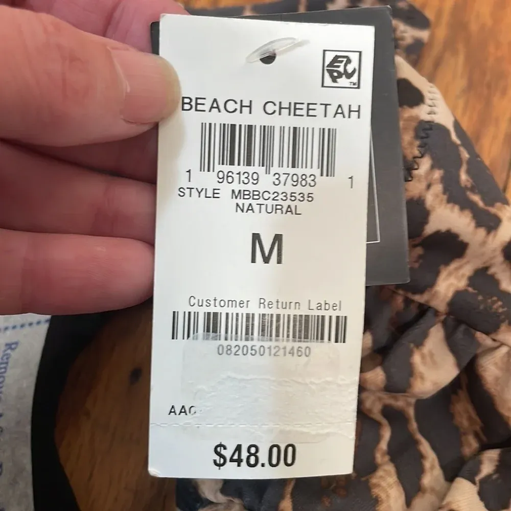 Bar III Beach Cheetah Printed High‎ Rise Shirred sides Bikini Bottoms size M NWT - Image 5