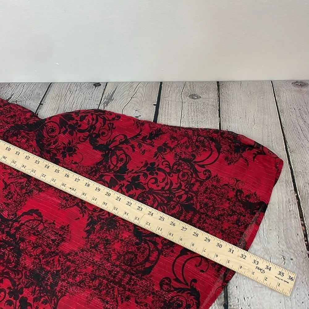 Catherines Red and Black Oversized Blouse pullover v neck sheer size 4X - Image 12