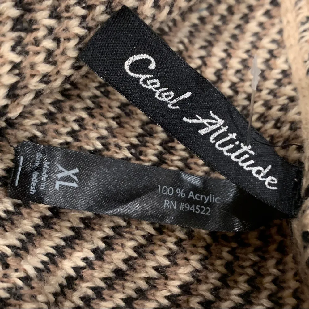 Cool Attitude Cameo Batwing Beige Animal Print Knit Dress Size XL - Image 12