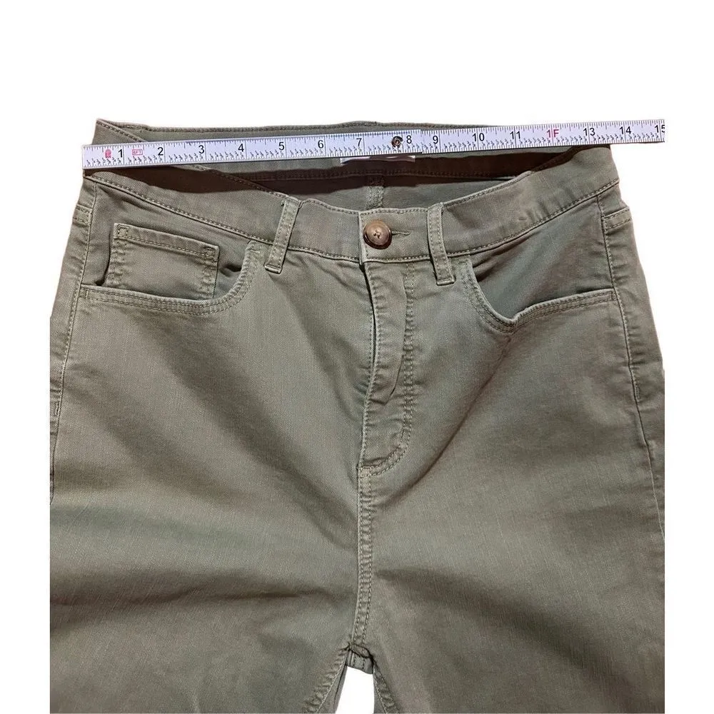 Loft high waist skinny crop jeans Olive green sz 28 - Image 5