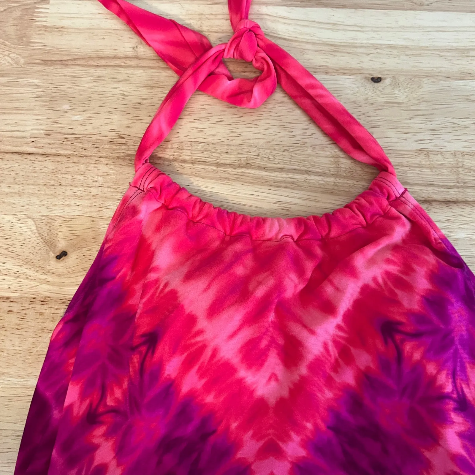 Aqua Green Women's Pink Tie-Dye Halter Style Tankini Top - Size Small - NWT - Image 6