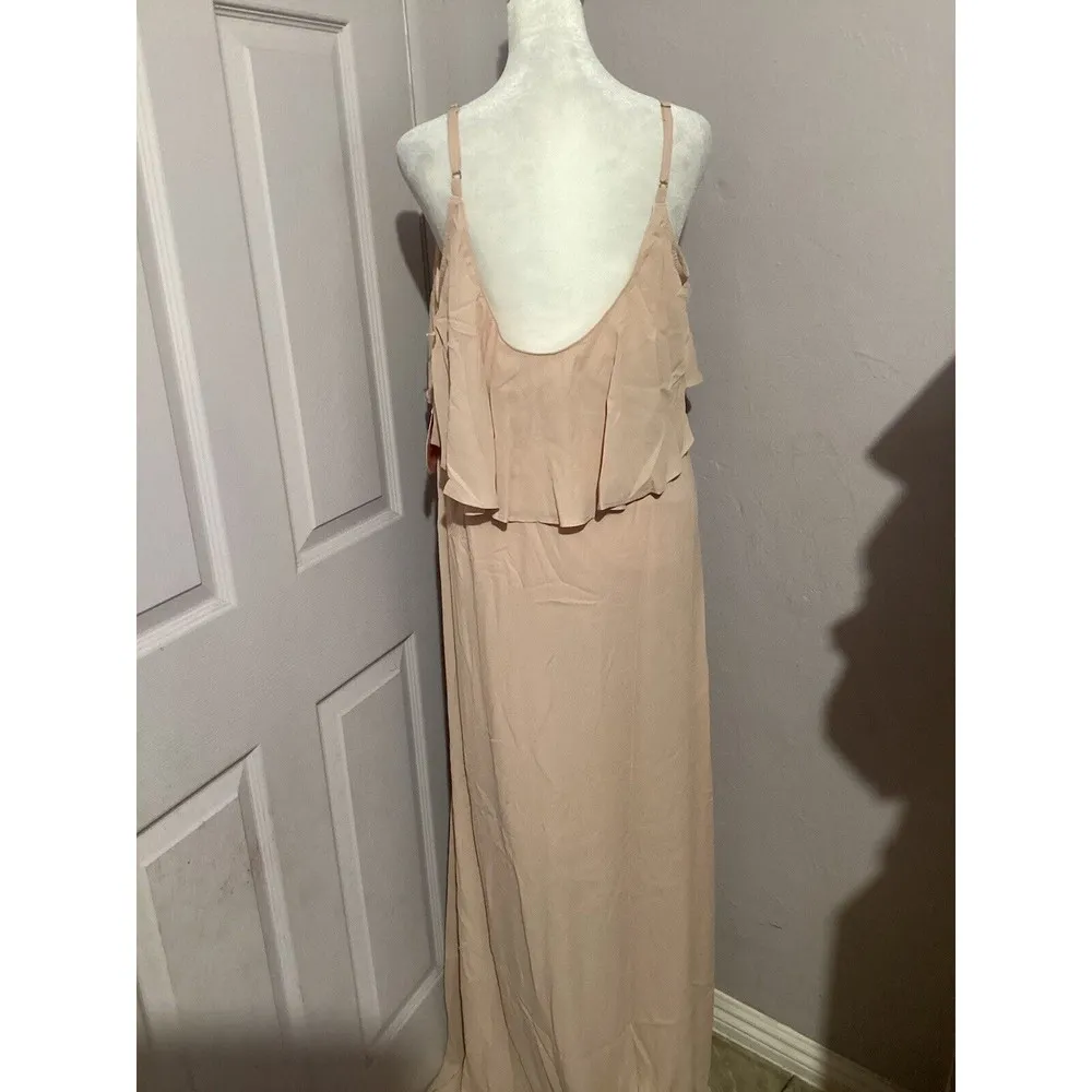 Show Me Your Mumu Caitlin Ruffle Maxi Dress Dusty Blush Pink - Image 5