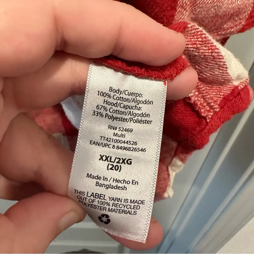 Orange/Cream Plaid Button Front Shacket size XXL - Image 8