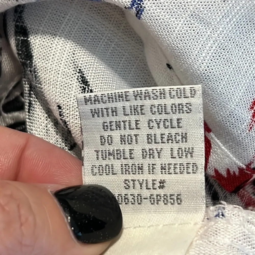 April Kiss size large womens tie front button up short sleeve shirt linen blend - Image 7