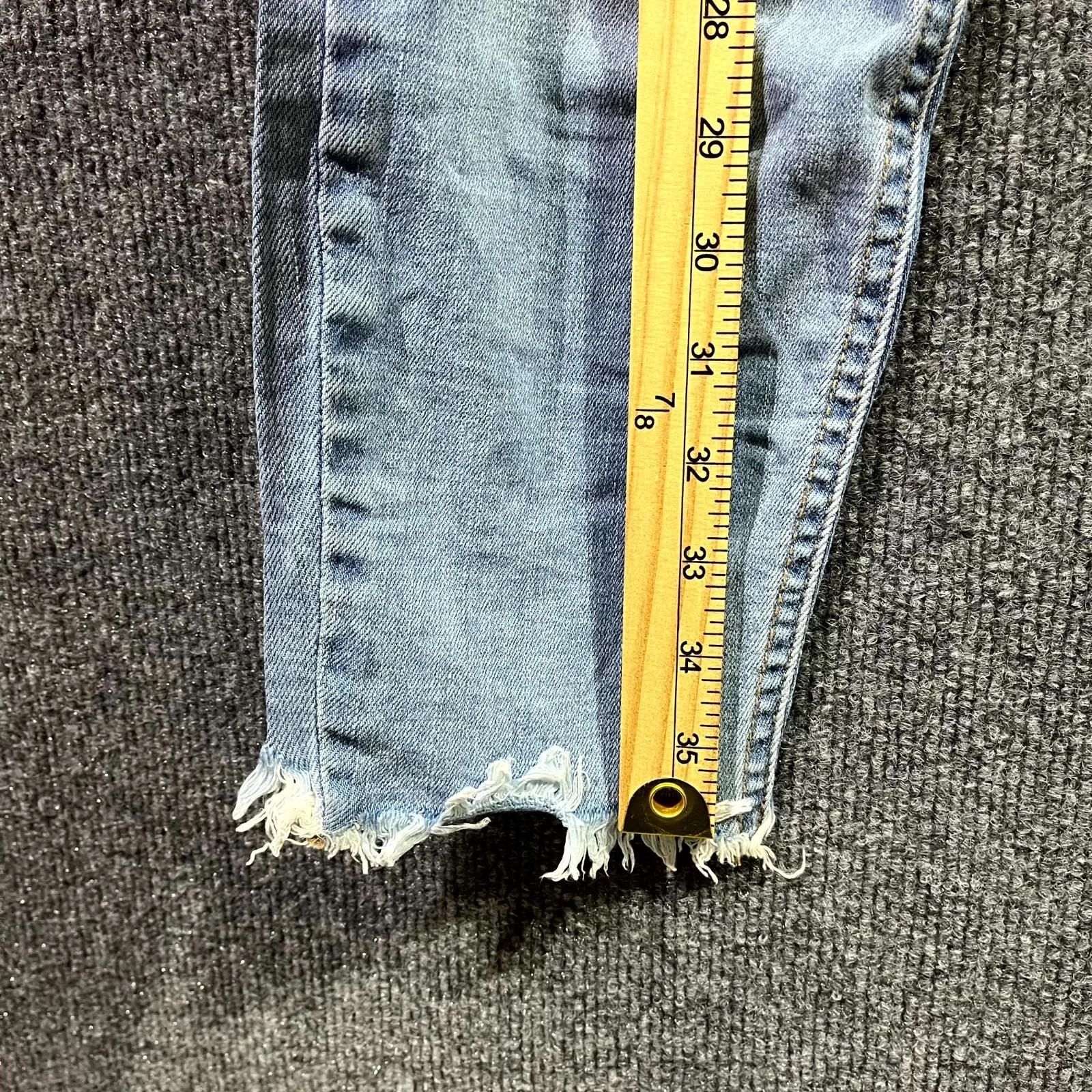 Cello Skinny Jeans Womens 9/29 Blue Denim Cotton Stretch Distressed Frayed Hem - Image 5