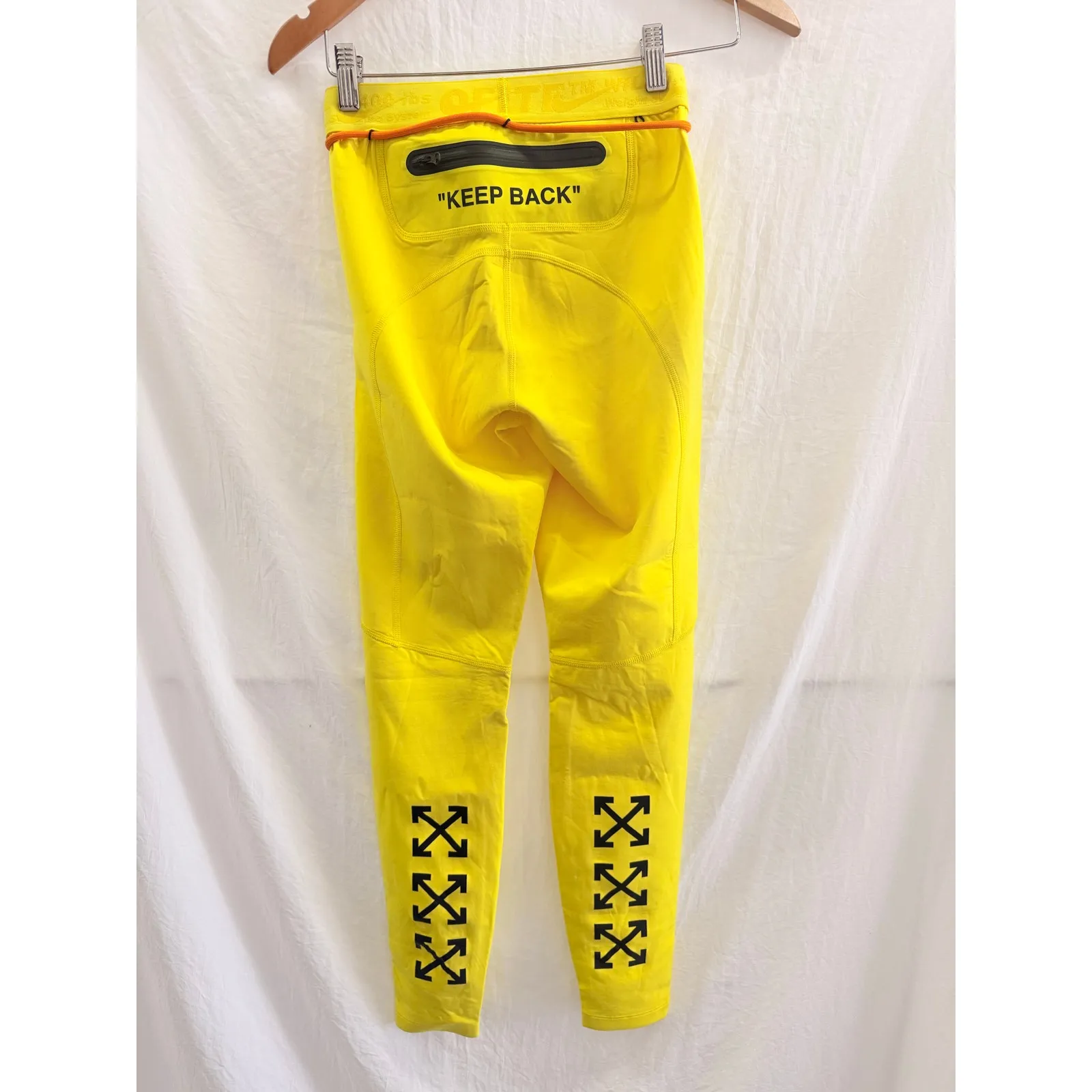 Nike x‎ OFF-WHITE Yellow Limted Edition NRG Utility Leggings Athletic Running XS - Image 4