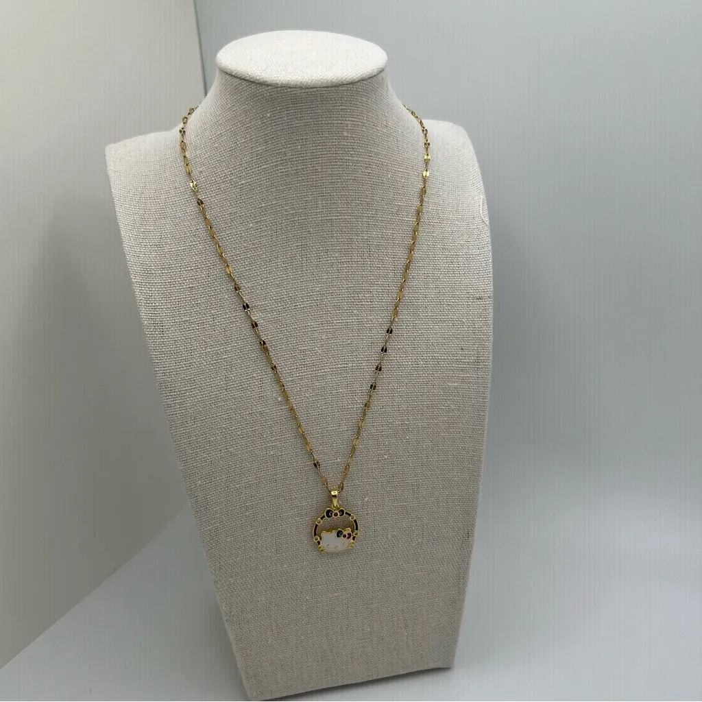 Sweet Christmas Hello Kitty Pendant Necklaces Stainless Steel Chain. NEW Gold - Image 5