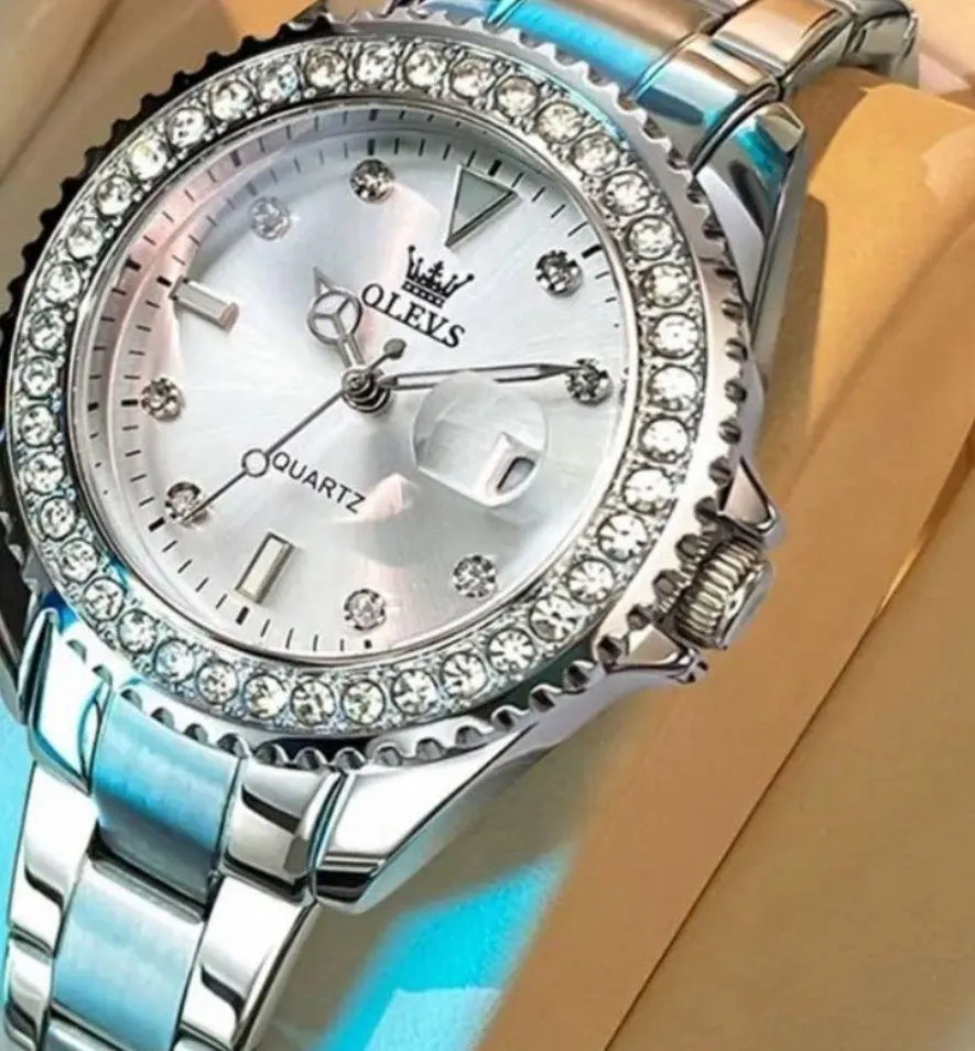 Dial Quartz Watch for Women Waterproof Silver - Image 7