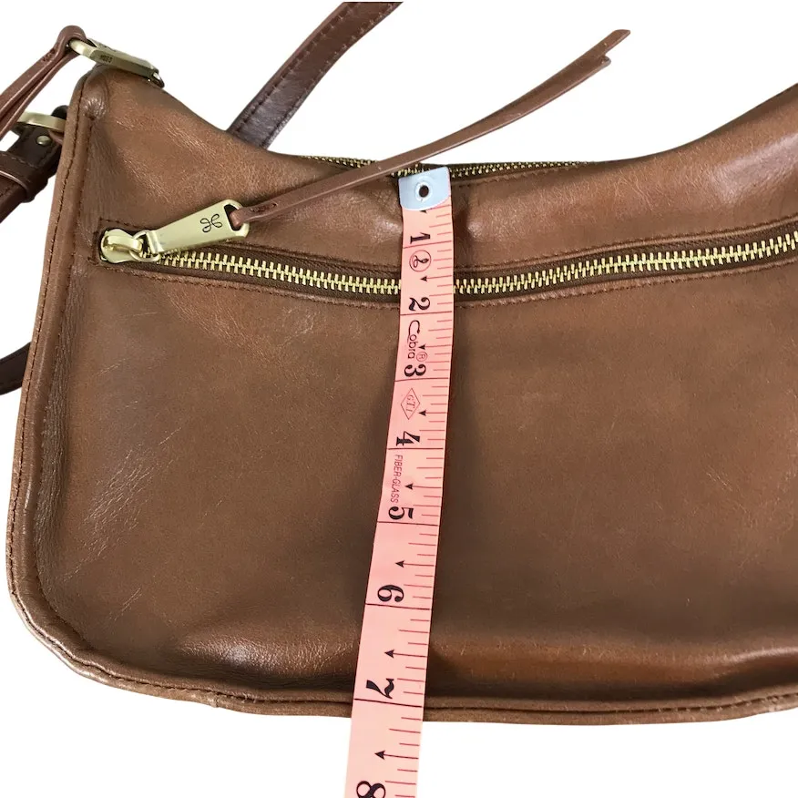 HOBO VTG Leather Crossbody Bag Brown Timeless Everyday Travel Work Minimalistic - Image 9