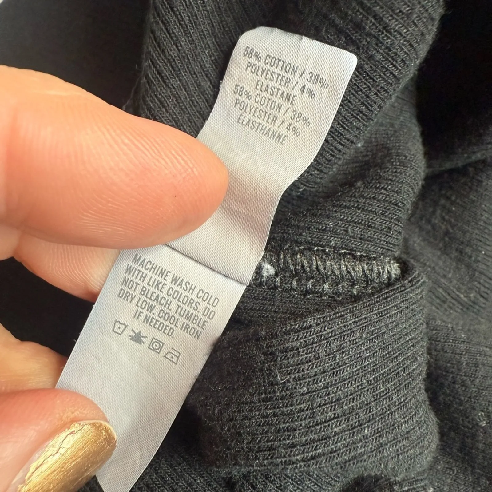 Aerie Ribbed Bootcut Lounge Pants with Tie Waist Black W1179 Sz M - Image 7