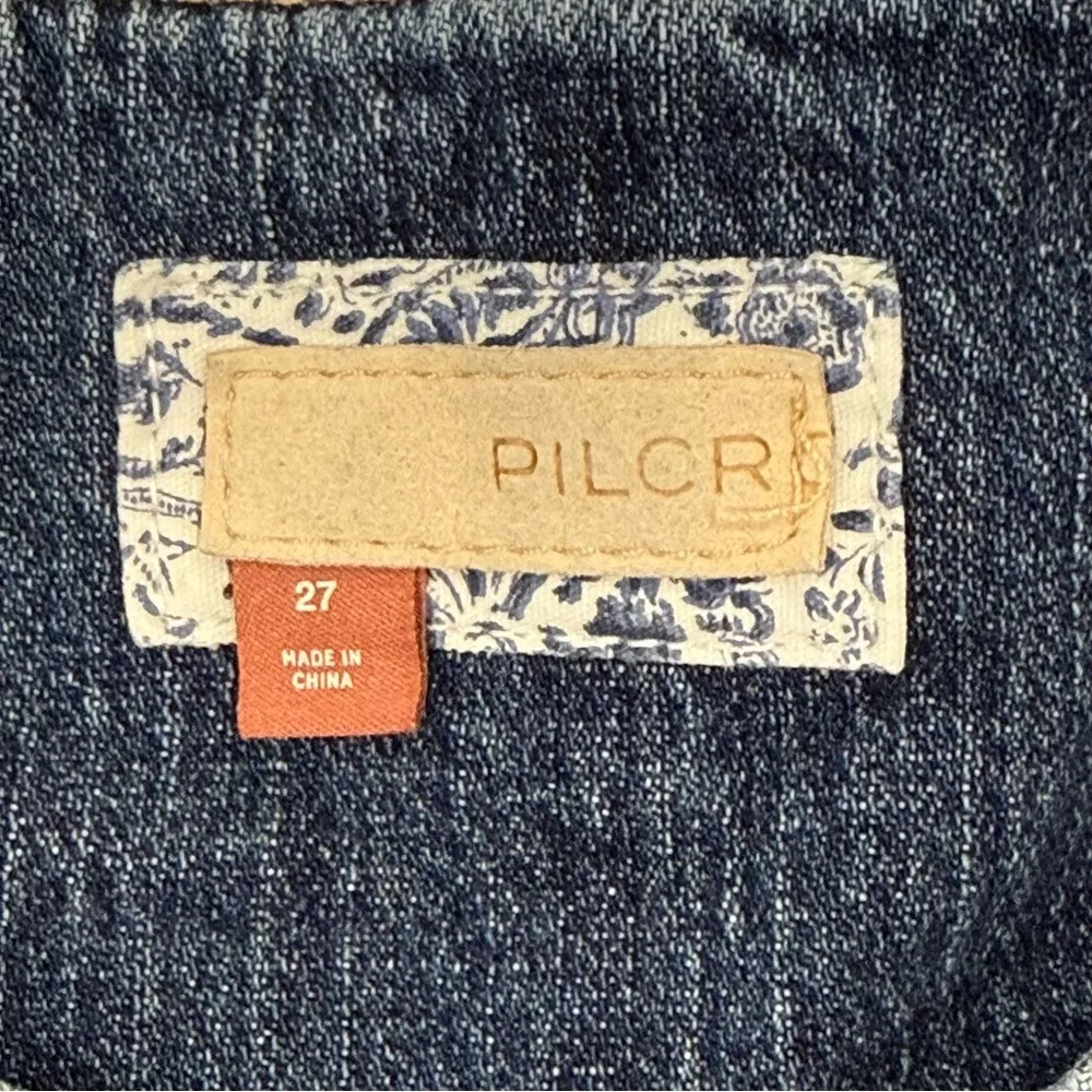 Anthropologie Pilcro Slouchy Denim Overalls Shortalls Size 27 Boho Chic Country - Image 10