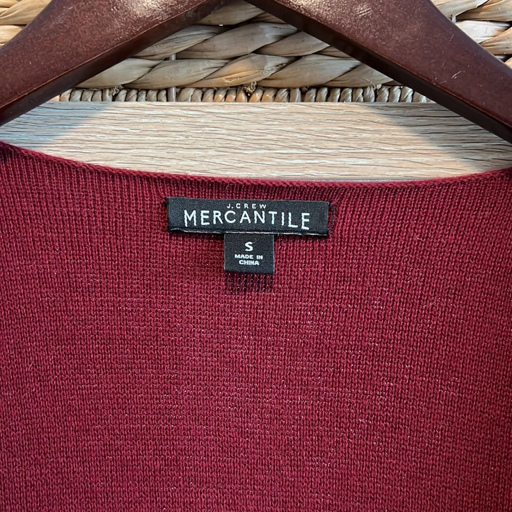 J. Crew Knit Pullover Sweater Blazer w/Pockets S Red - Image 2