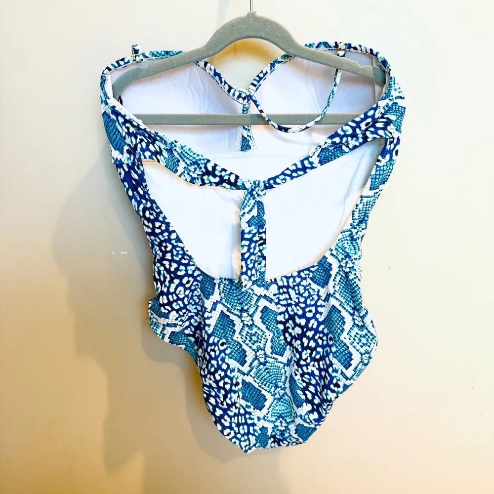 La Blanca Snakeskin One Piece Swimsuit Tummy Control Padded Size 10 - Image 2