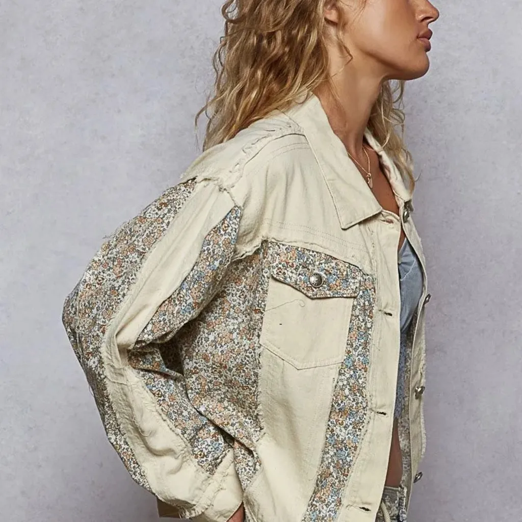  POL Vintage Floral Patchwork Jacket - Image 2