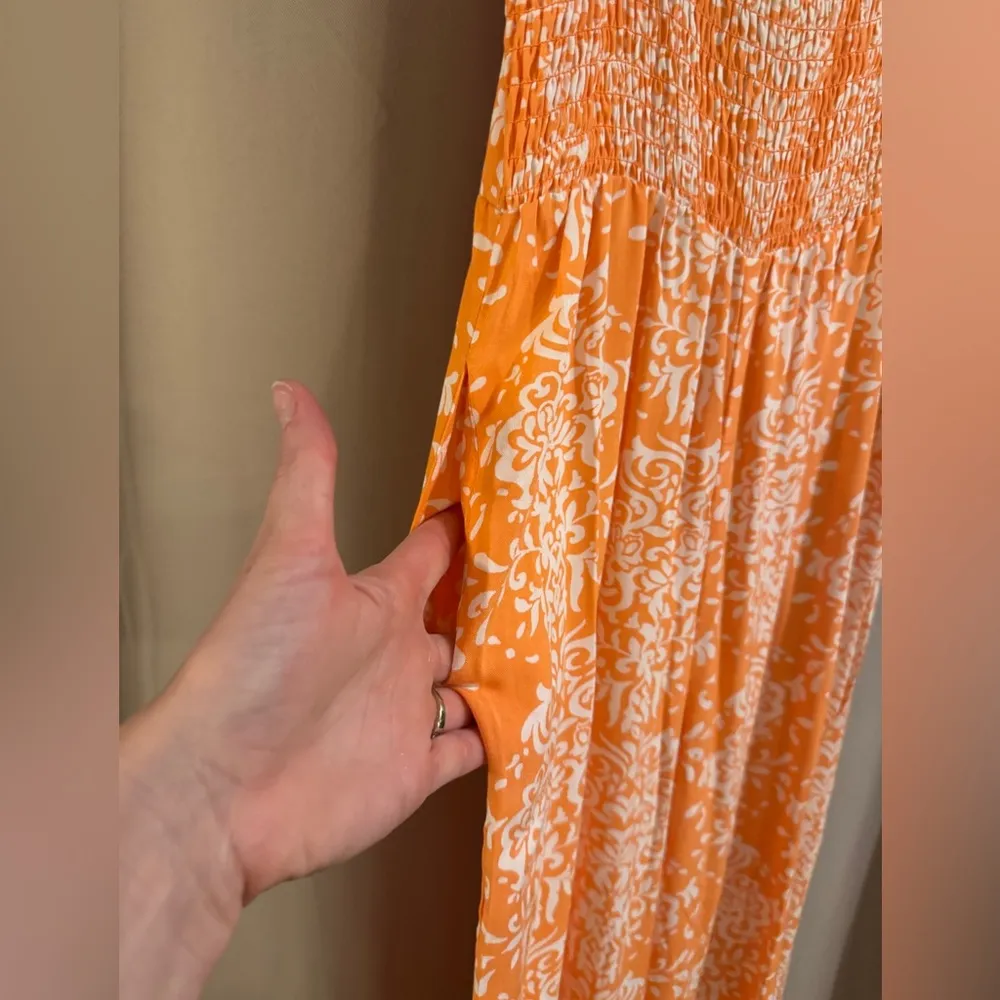 NWT As U Wish Orange Floral Maxi Romper - Image 2