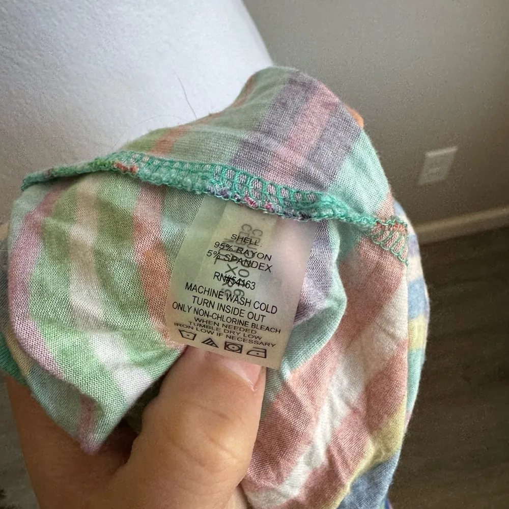 Calvin Klein Blue Orange Multi Stripe Strappy Racerback Maxi Sundress Womens 8 - Image 6