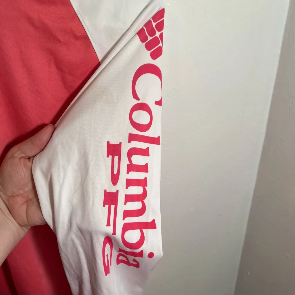 Columbia PFG Tidal II Long Sleeve T-Shirt Pink White M - Image 6