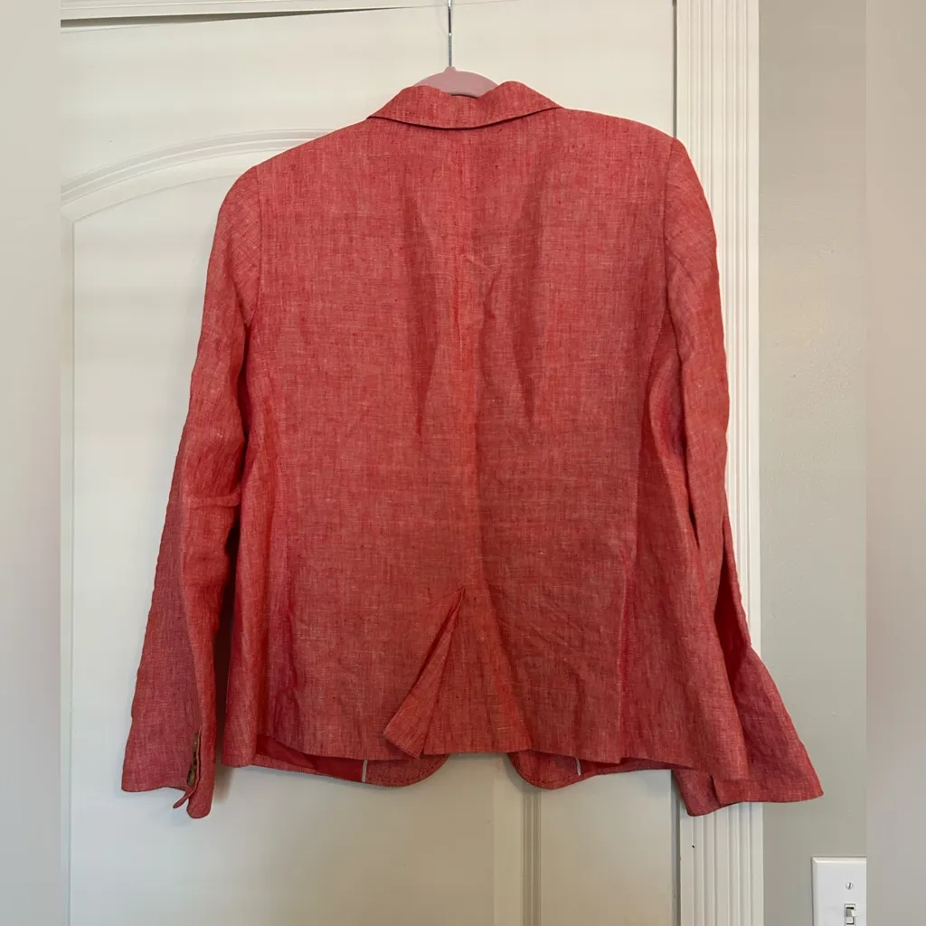 100% Linen Talbots Pink Blazer Size 12 - Image 7