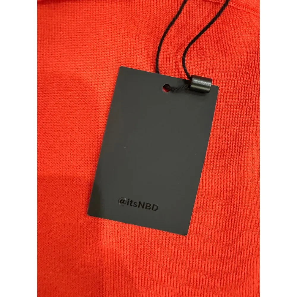 NWT NBD Ianna Dress One Shoulder Sleeveless Bodycon Mini Blood Orange Small $148 - Image 4