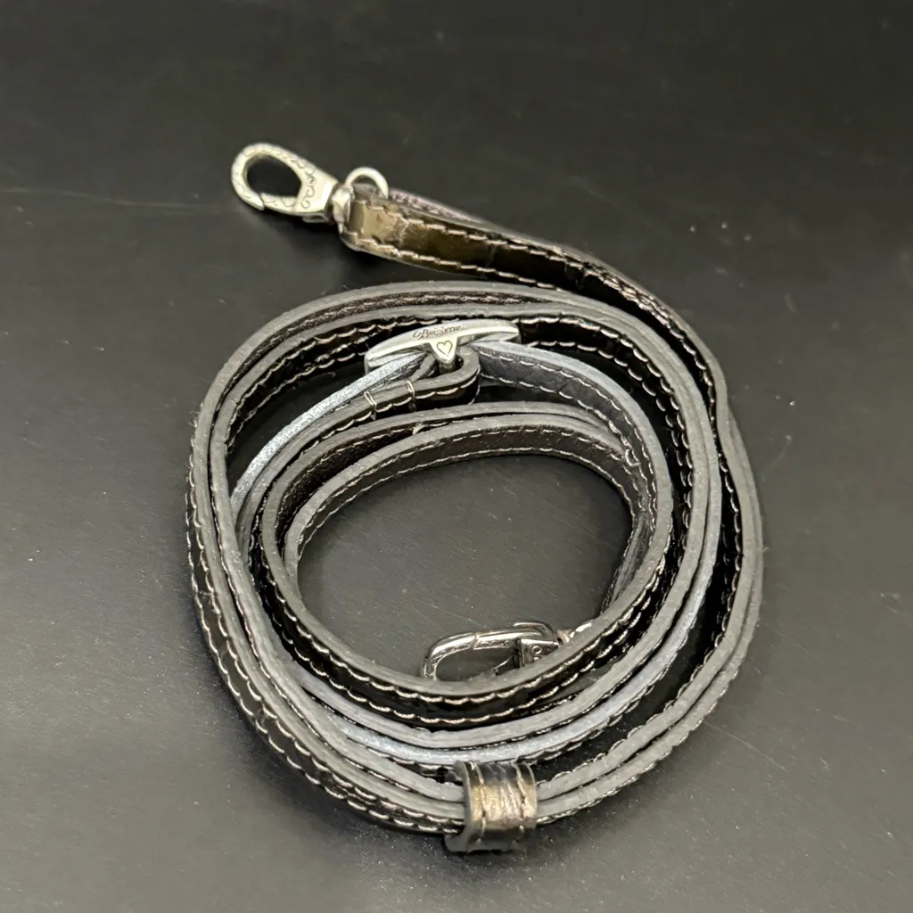 BRIGHTON Gray Nylon & Olive Croc Leather Trims Convertible Crossbody Wallet - Image 6