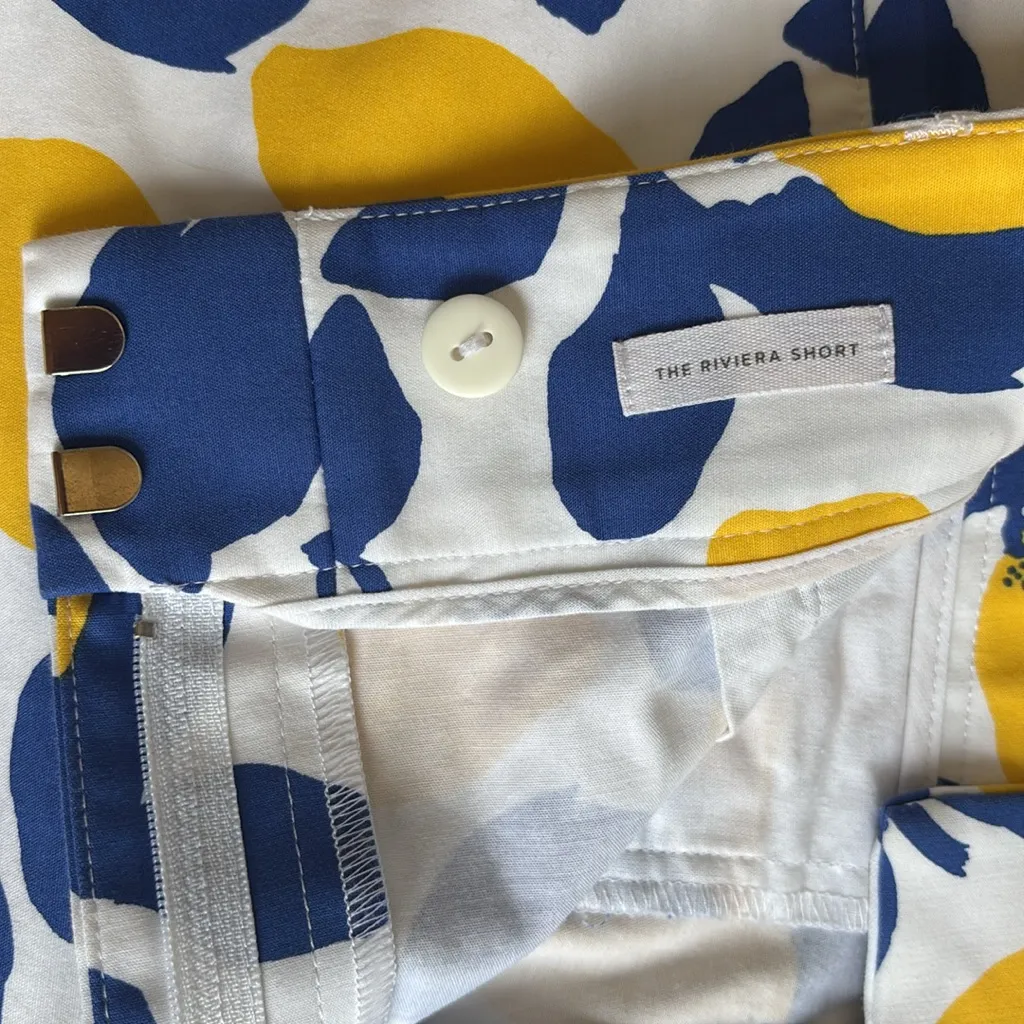 LOFT  Lemon Print Shorts - Yellow and Blue - Image 4