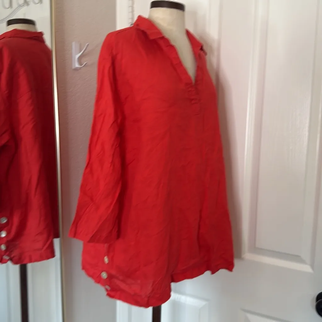 Tahari linen 3/4 sleeve blouse - Image 10