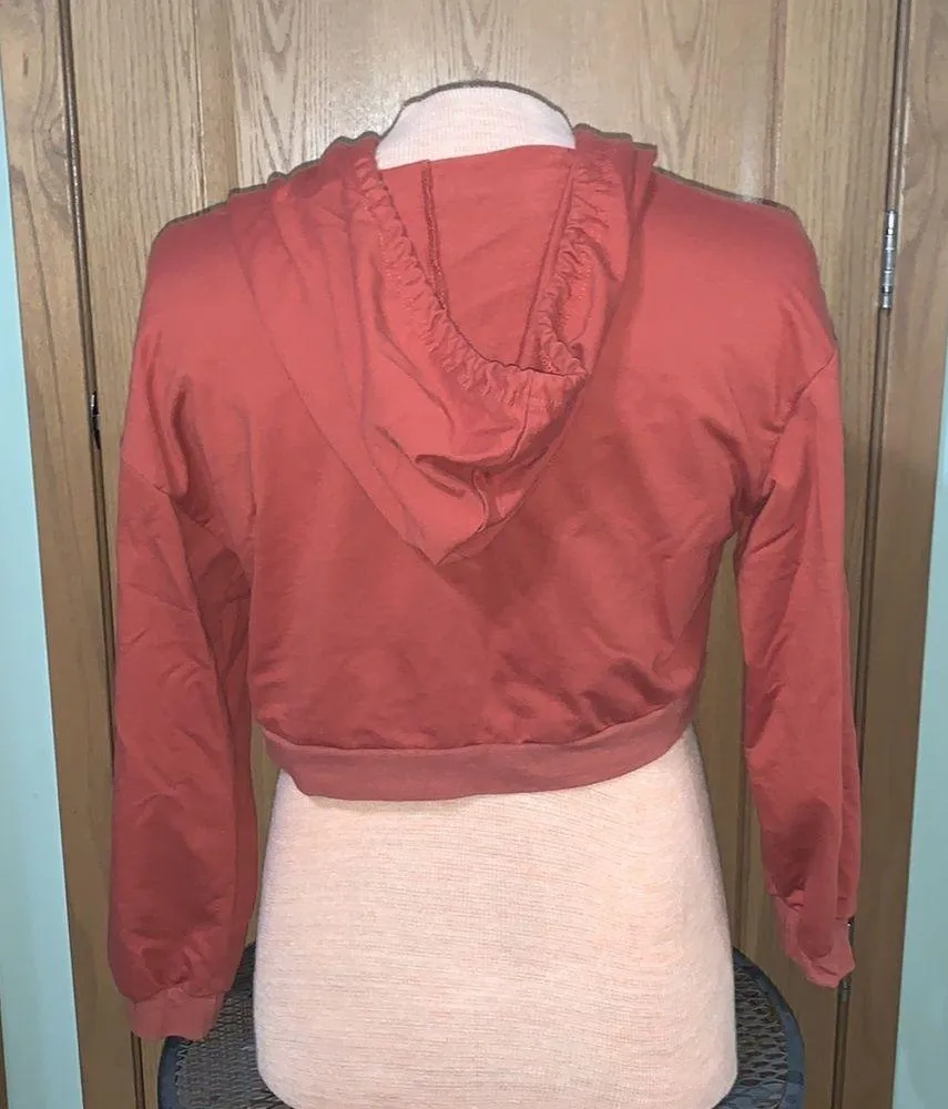 SHEIN burnt orange crop sweatshirt - Image 2