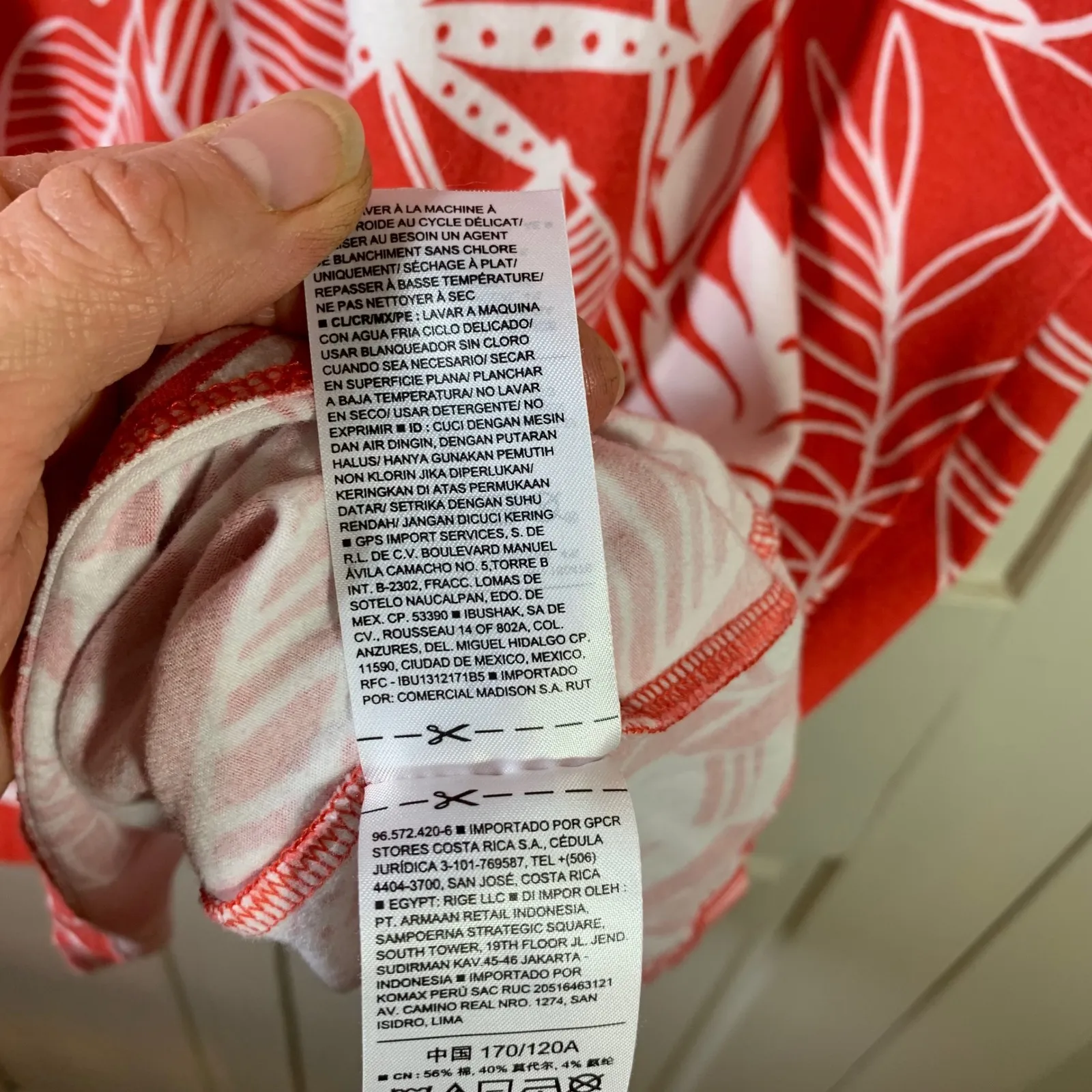 Old Navy Women's T Shirt Dress Tropical Leaf Print Red White Size XXL Resort - Image 5