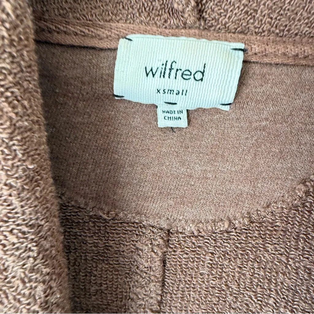 Aritzia Wilfred Brown Hooded Zip sweatshirt Cardigan XS - Image 2