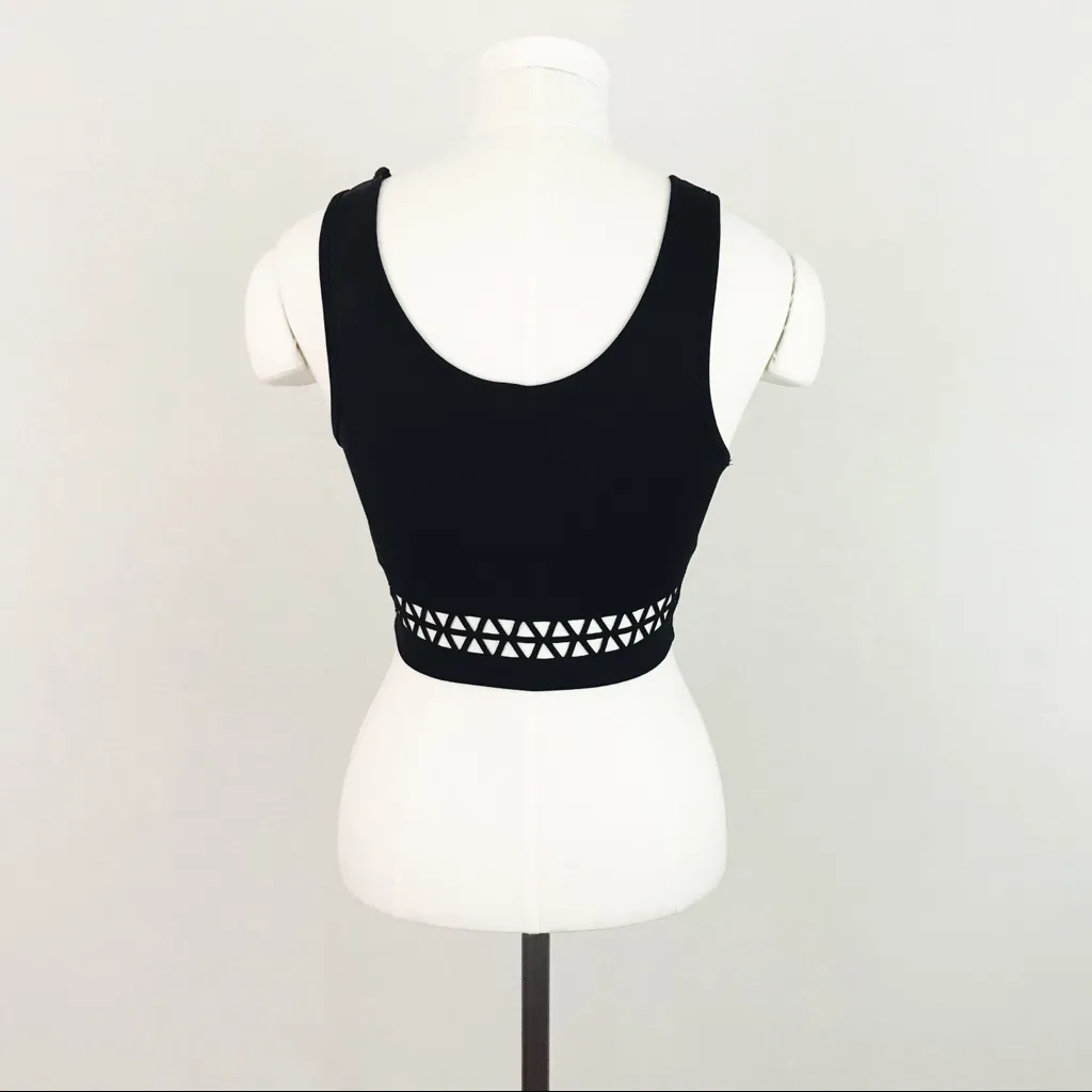 UO Sparkle & Fade Laser-Cut Crop Top in Black | Size S - Image 5