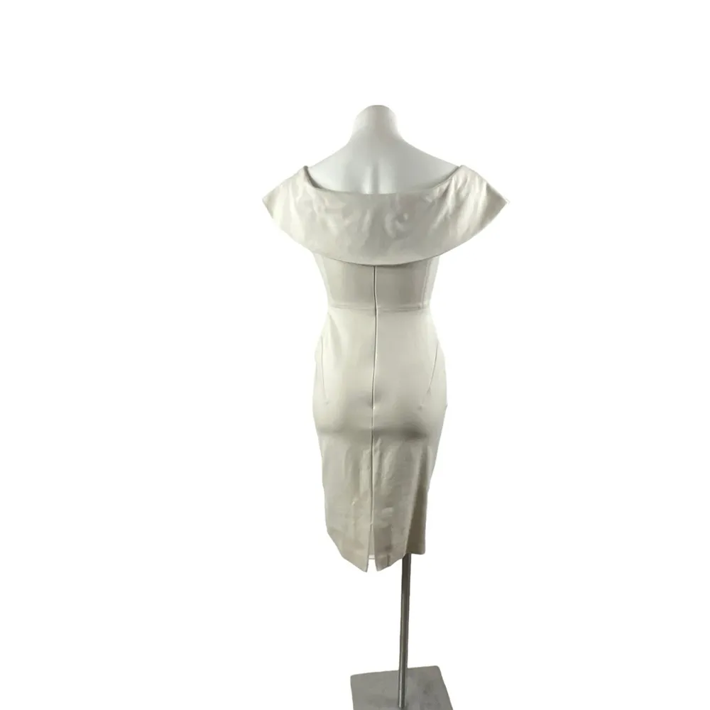 Aritzia Babaton Ruslan Off The Shoulder Dress in Cream - Image 9